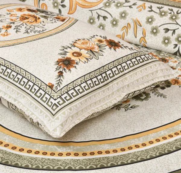 Beige_Cotton_Kaleen_Floral_Double_Bedsheet_With_Pillow_Cover_100_X_108_Cm